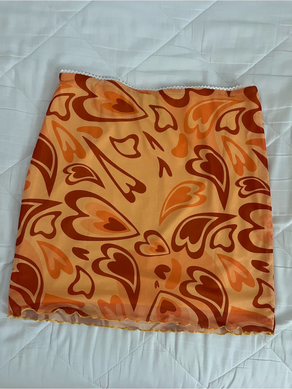 Princess Polly Mesh Orange Heart Skirt - Picture 2 of 3